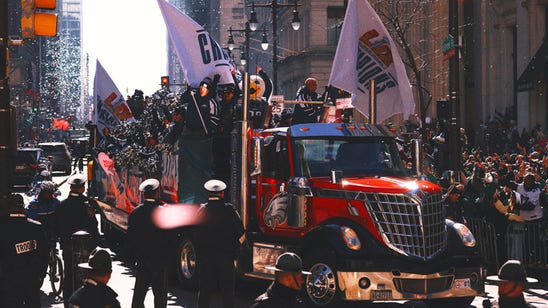 Best of Eagles' Super Bowl parade: Kicking beers, a police Tush Push, super Saquon