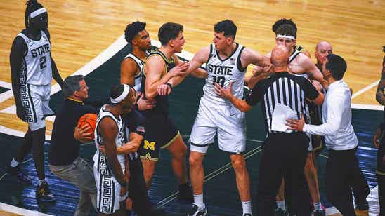 Michigan State tops Michigan as scrum breaks out on court in regular-season finale