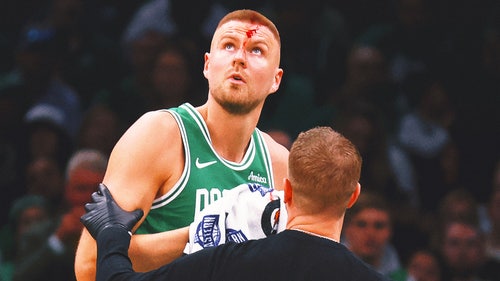 NEXT Trending Image: Kristaps Porzingis bloodied as Celtics take 2-0 series lead over Magic