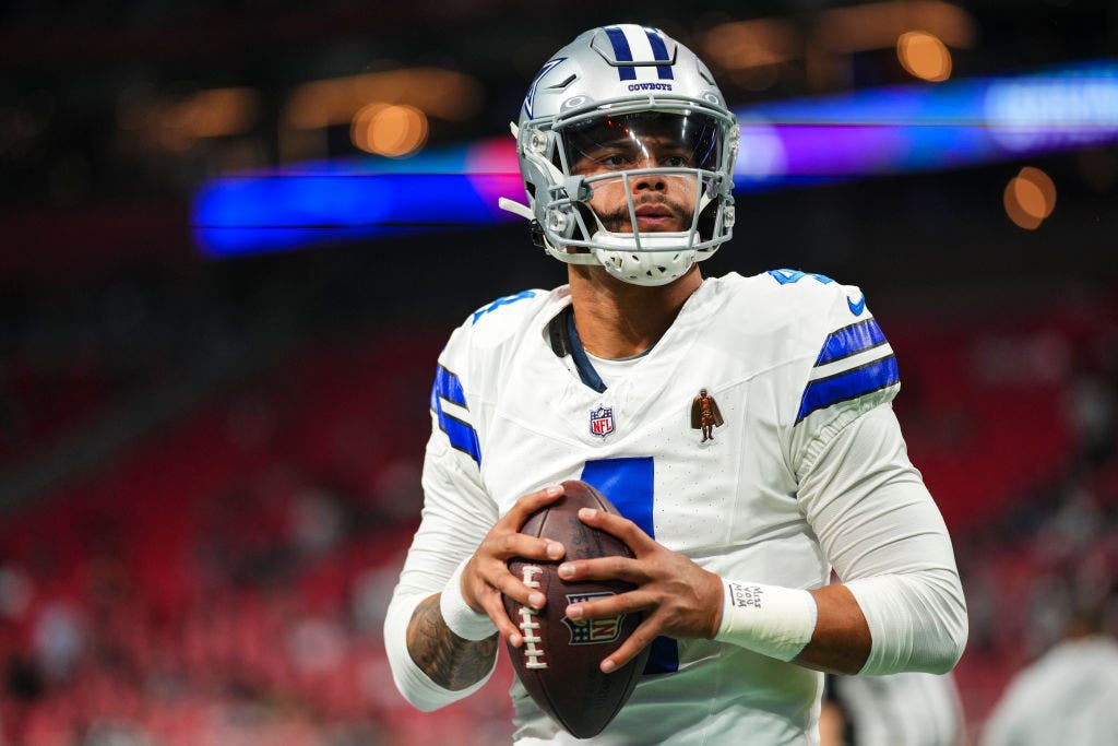 In nine seasons with the Cowboys, Dak Prescott has a 76-46 regular-season record, but he has struggled in the postseason. (Photo by Cooper Neill/Getty Images)