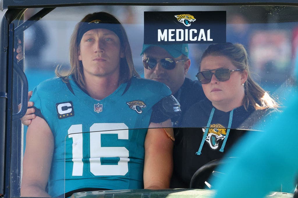 After not missing a game in his first two NFL seasons, Trevor Lawrence has struggled with multiple injuries the past two years. (Photo by Mike Carlson/Getty Images)