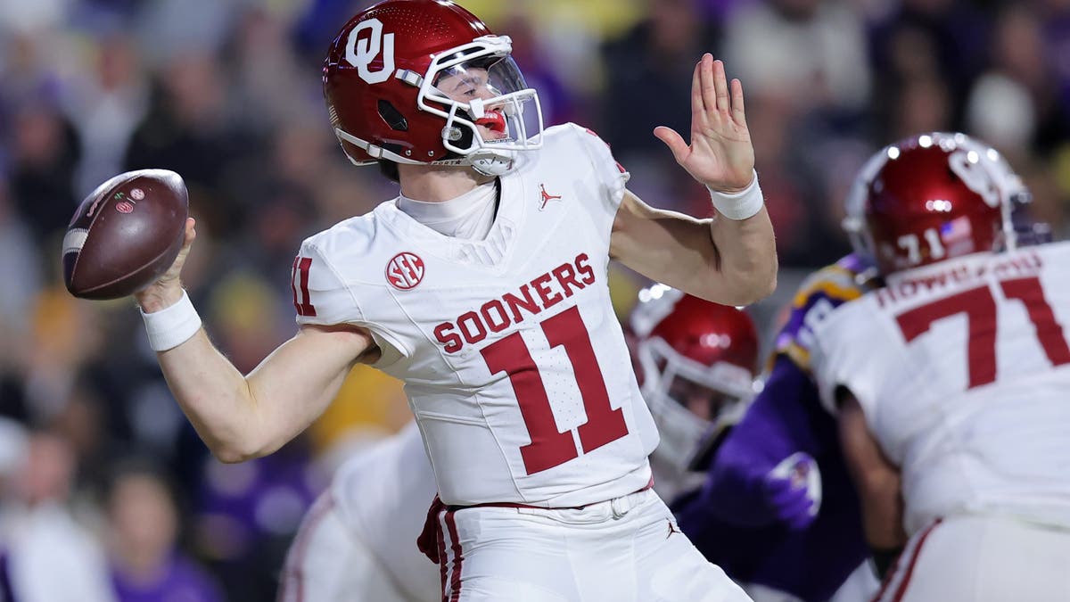 Jackson Arnold transferred from Oklahoma to Auburn over the offseason. He was the fourth-best quarterback in the 2024 recruiting class, via 247 Sports.(Photo by Jonathan Bachman/Getty Images)