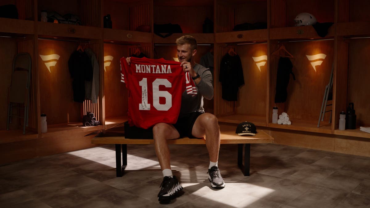 Tyler Shough was thrilled to receive a video message and signed jersey from one of his childhood heroes at the NFLPA Rookie Premiere. <i>(Photo courtesy of Fanatics.)</i>