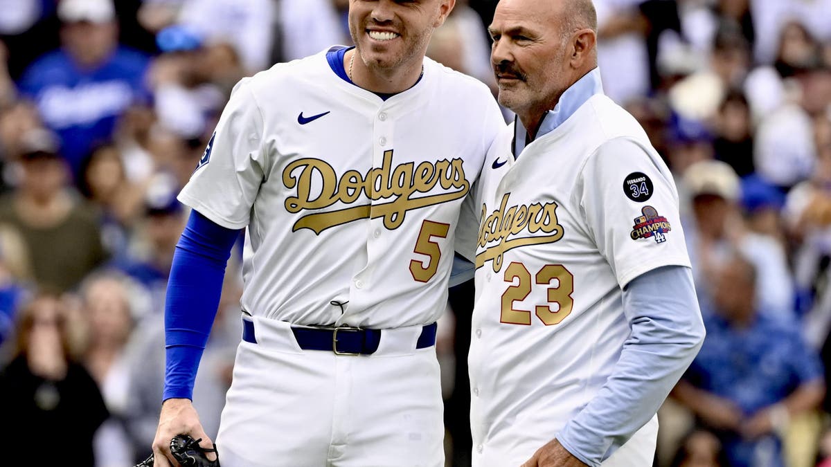 Freddie Freeman and Kirk Gibson are forever etched in Dodgers lore for their respective World Series performances. (Photo by Keith Birmingham/MediaNews Group/Pasadena Star-News via Getty Images)