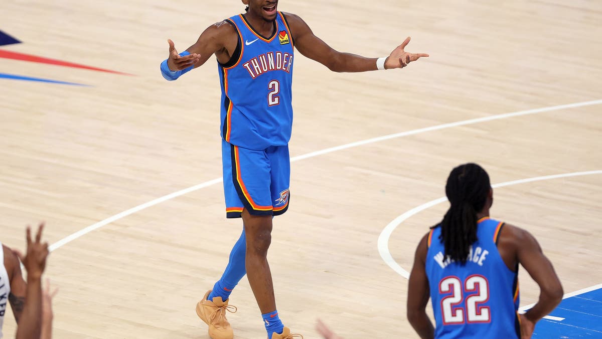 Shai Gilgeous-Alexander and the Thunder impressed on both ends of the court. (Photo by Matthew Stockman/Getty Images)