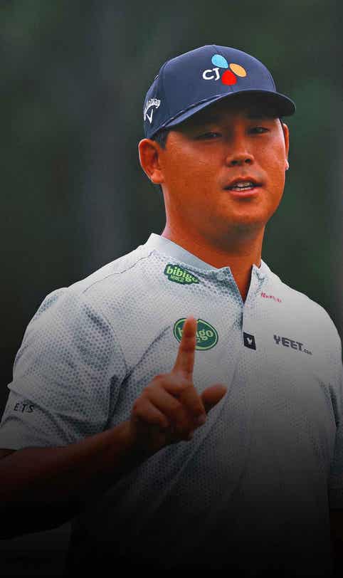 Si Woo Kim hits, then celebrates longest hole-in-one in major championship history