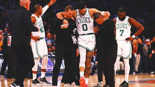 NBA Trending Image: Celtics 'at a loss for words' as they await news on Jayson Tatum