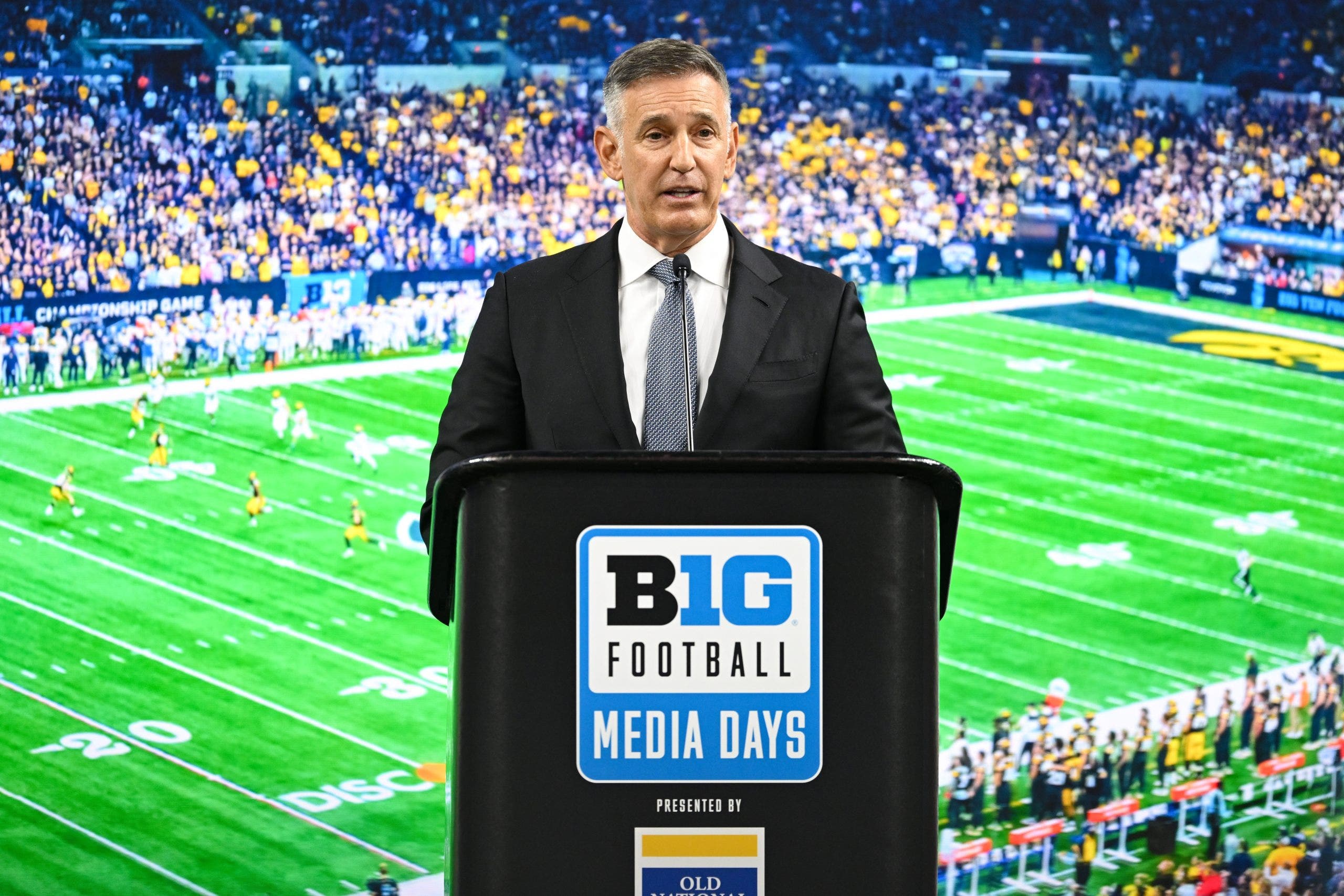 Tony Petitti is entering his third academic year as the Big Ten commissioner, holding one of the most powerful positions in college sports. (Photo by James Black/Icon Sportswire via Getty Images)