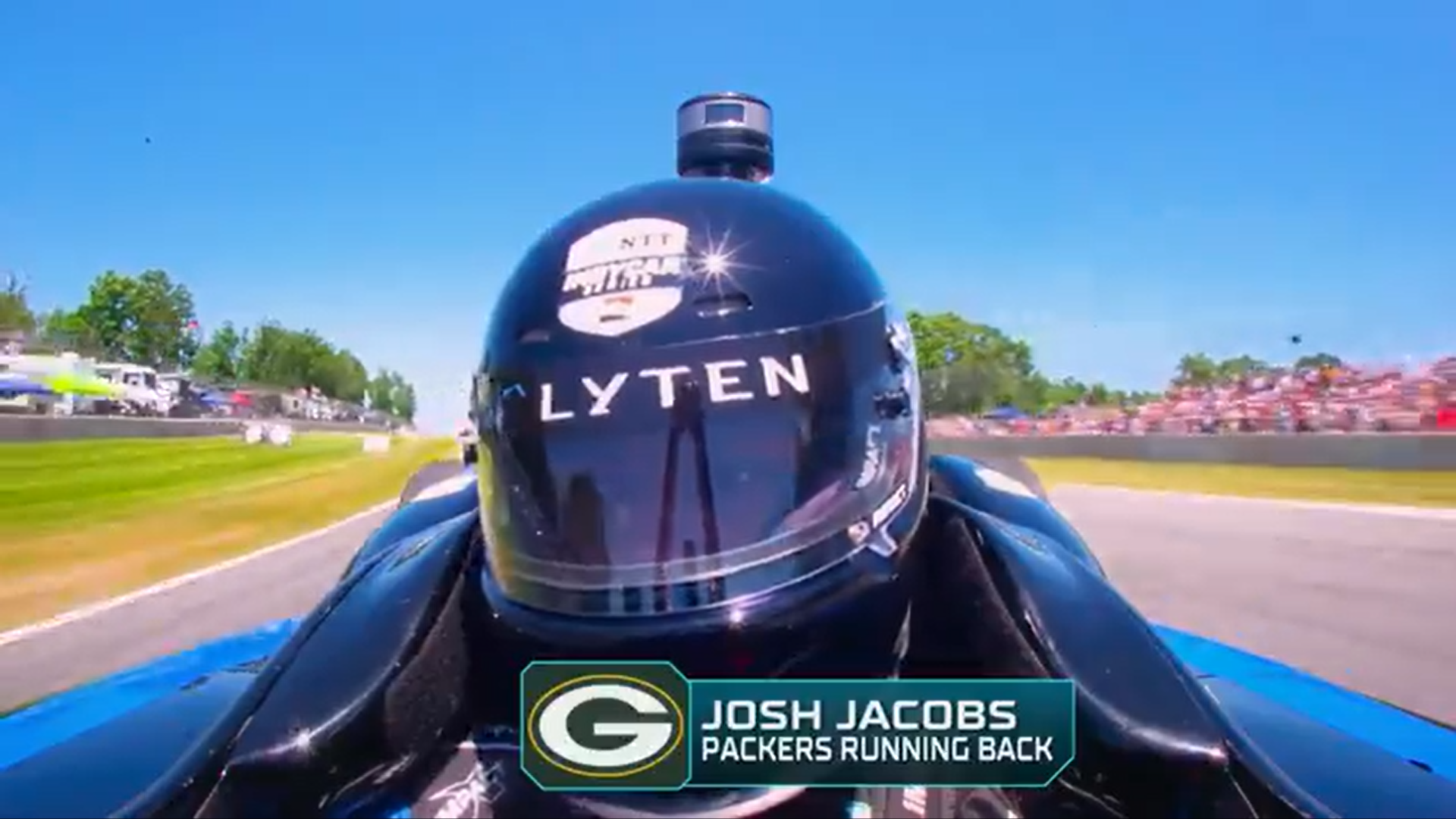 Packers RB Josh Jacobs rides in fastest seat ahead of XPEL Grand Prix