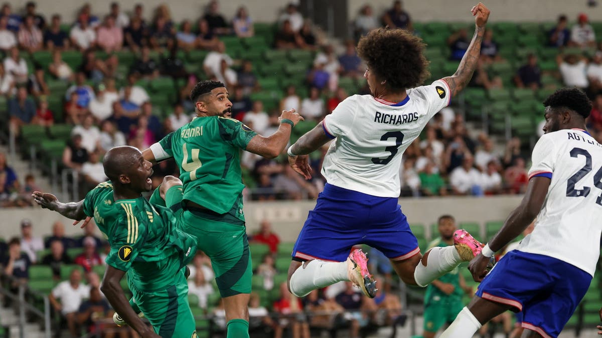 Chris Richards quipped that a first-half attempt at scoring was slightly thwarted by his hair. (Photo by David Buono/Icon Sportswire via Getty Images)