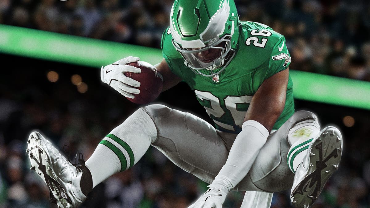 Saquon Barkley will be on the cover of "Madden NFL 26" after his memorable first season with the Eagles (image via EA Sports).