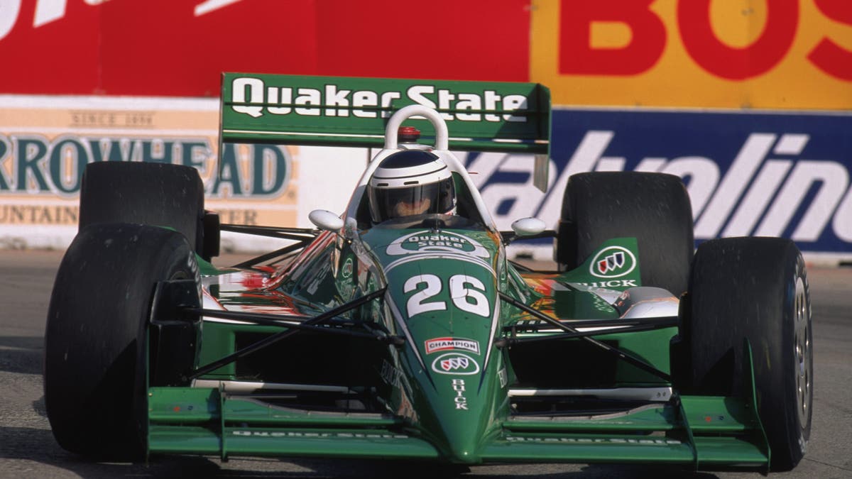 Roberto Guerrero drives the Lola Buick Quaker State car in 1992.