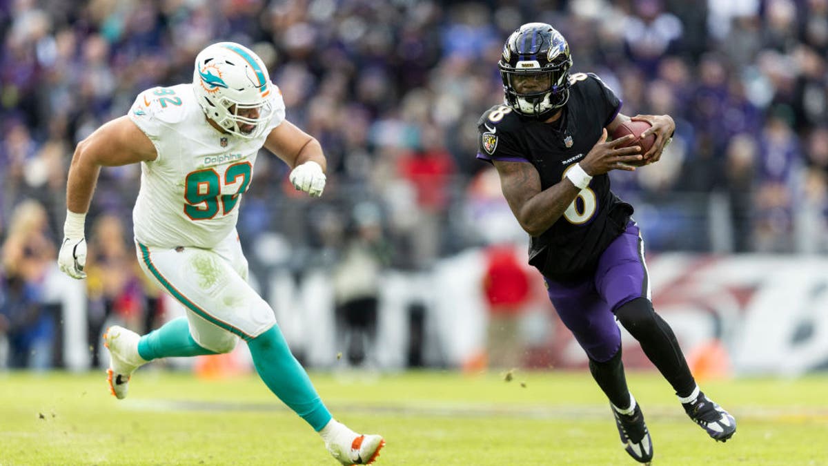 The Ravens beat the Dolphins by 37 points in their last meeting, in 2023. (Photo by Michael Owens/Getty Images)