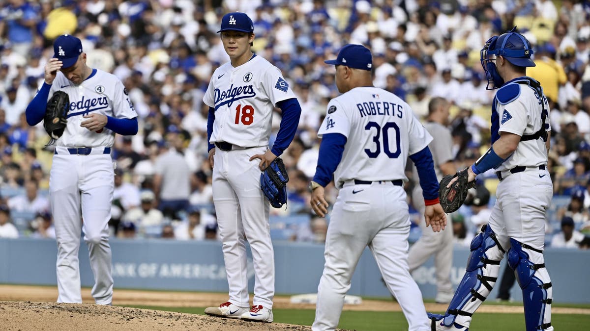 Yoshinobu Yamamoto gave up a season-high seven hits while striking out two in 3 2/3 innings, both season lows.(Photo by Keith Birmingham/MediaNews Group/Pasadena Star-News via Getty Images)