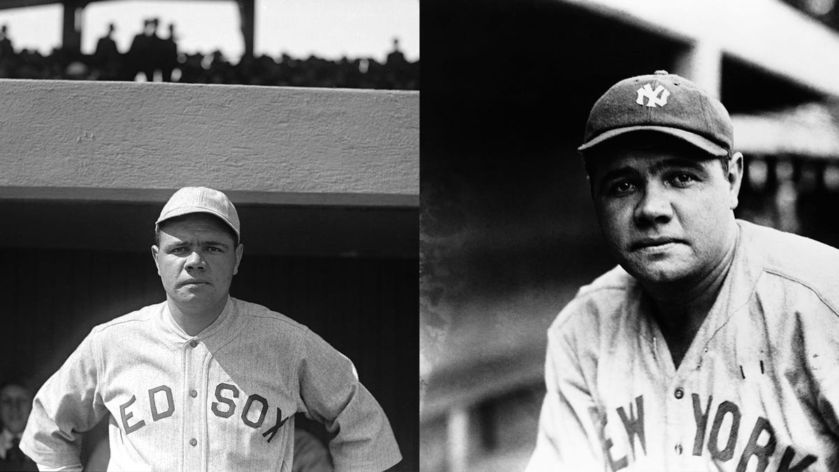 The Curse of the Bambino, before and after. (Getty Images)