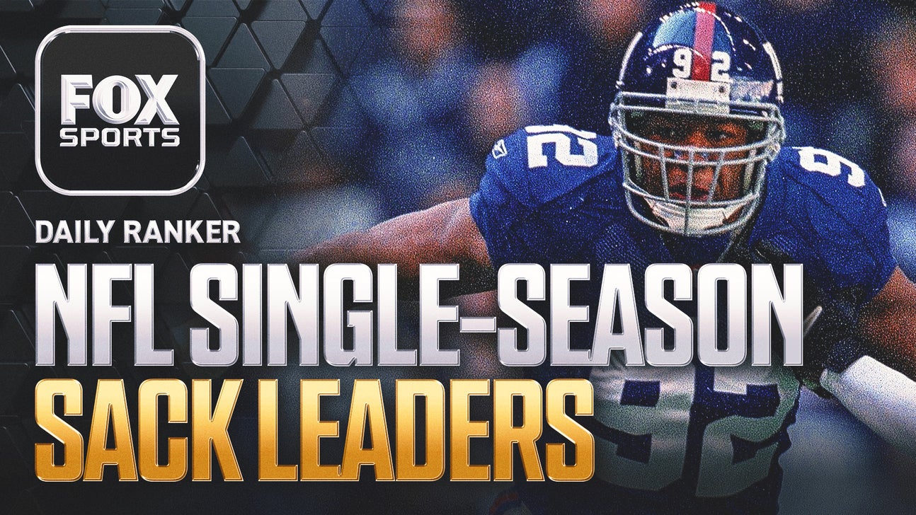 Which 10 players have recorded the most sacks ever in an NFL season?