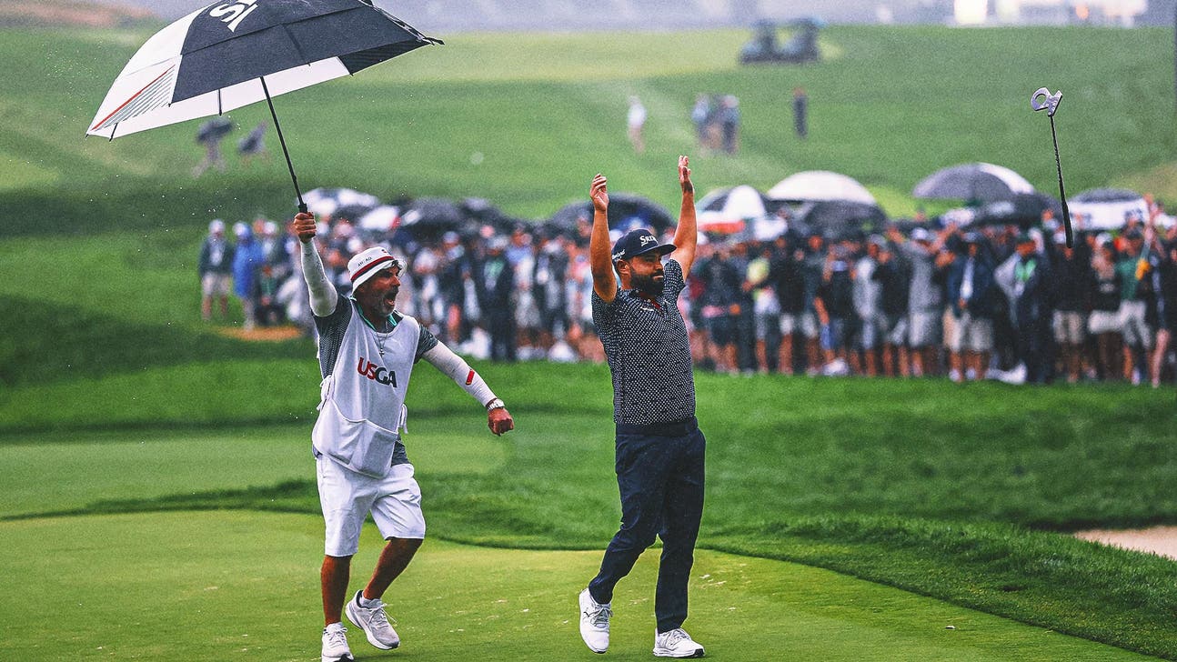 J.J. Spaun sinks 64-foot birdie putt to win rain-soaked U.S. Open
