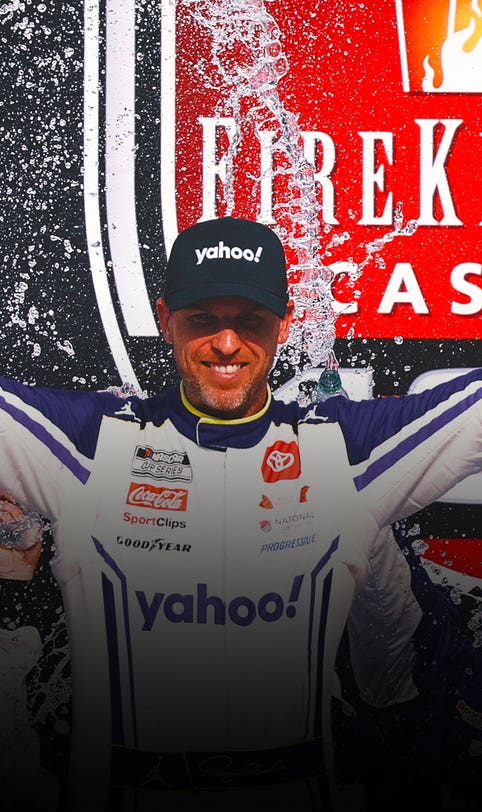 Denny Hamlin wins Michigan, taunts crowd while awaiting third child