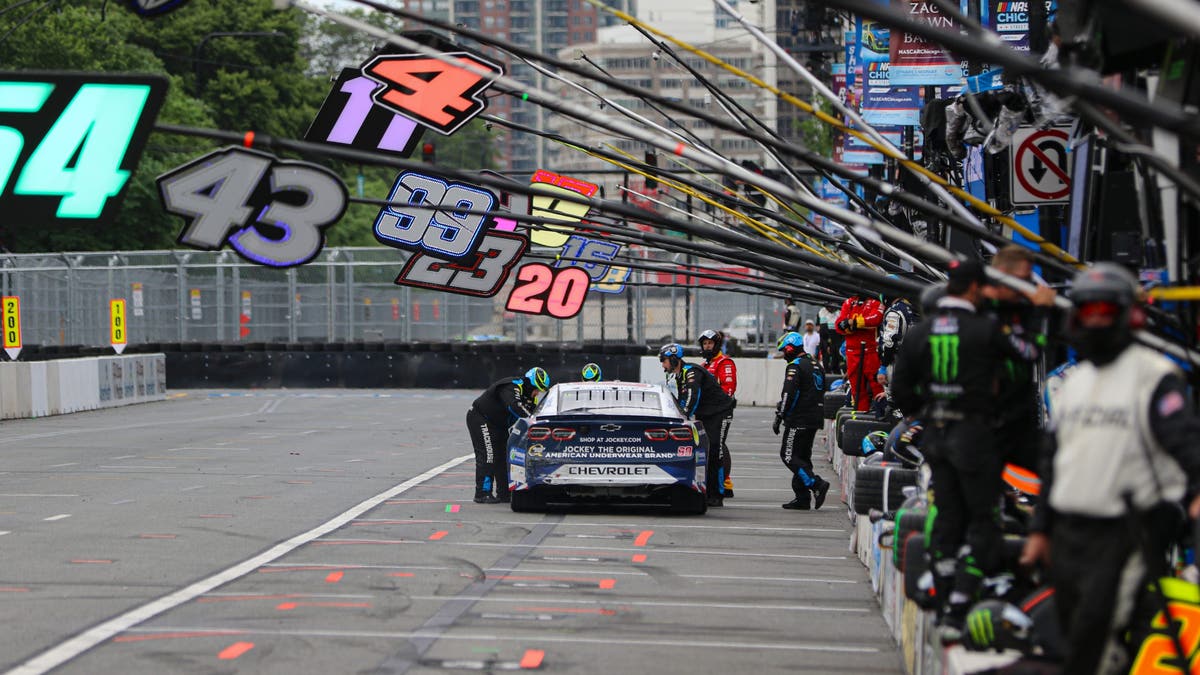 Daniel Suarez was involved in an accident late and was a lonely figure on pit road as the race finished. He completed 69 laps and placed 29th. (Photo by Ed McGregor/FOX Sports)