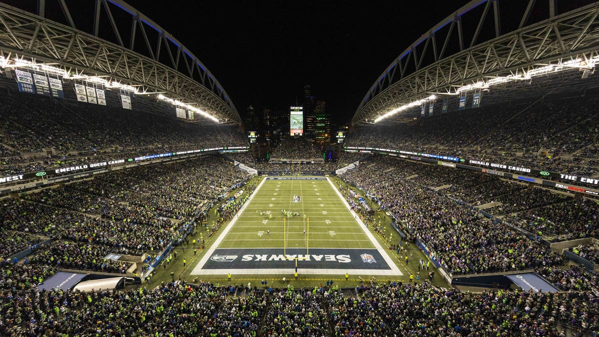 General view of the interior of CenturyLink Field from an elevated position during the NFL regular season football game against the Minnesota Vikings and the Seattle Seahawks on Monday, Dec, 10, 2019 at CenturyLink Field in Seattle, WA. (Photo by Ric Tapia/Icon Sportswire via Getty Images)