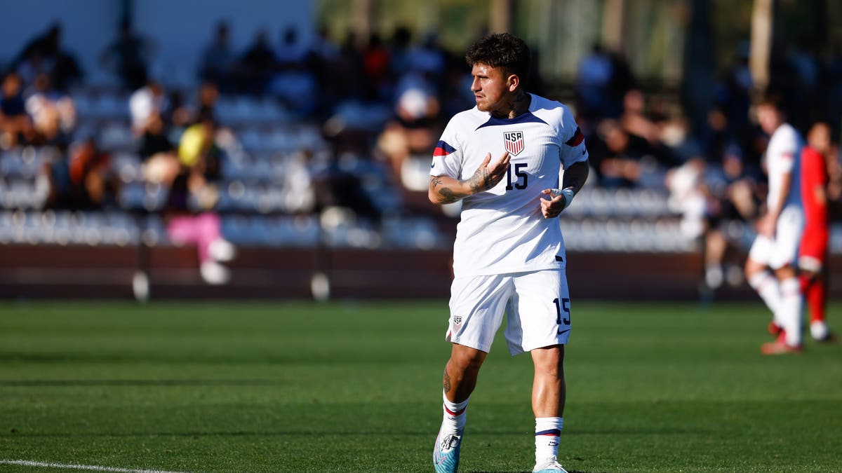 Diego Luna during a game between England and the U.S. U-20 team at Marbella Football Centre on March 25, 2023 in Marbella, Spain. (Photo by Oscar Barroso/ISI Photos/Getty Images)