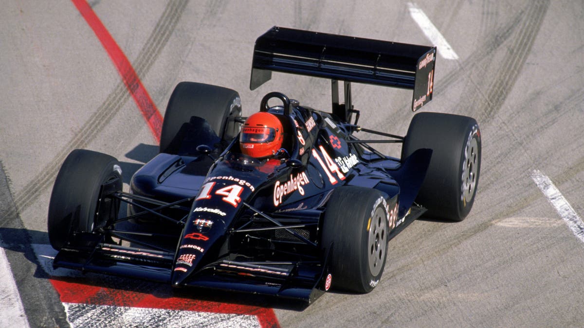 A.J. Foyt drives the Foyt Copenhagen car in 1990.