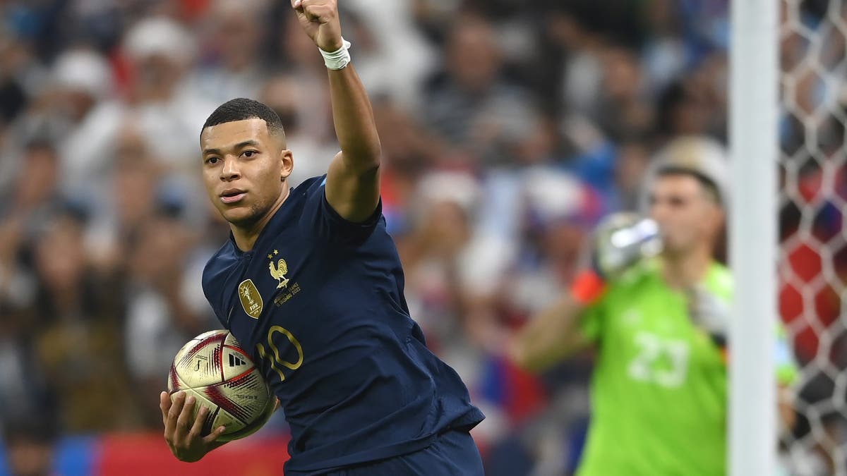 Kylian Mbappé had France beiliving again after getting one back vs. Argentina. (Photo by Michael Regan - FIFA/FIFA via Getty Images)