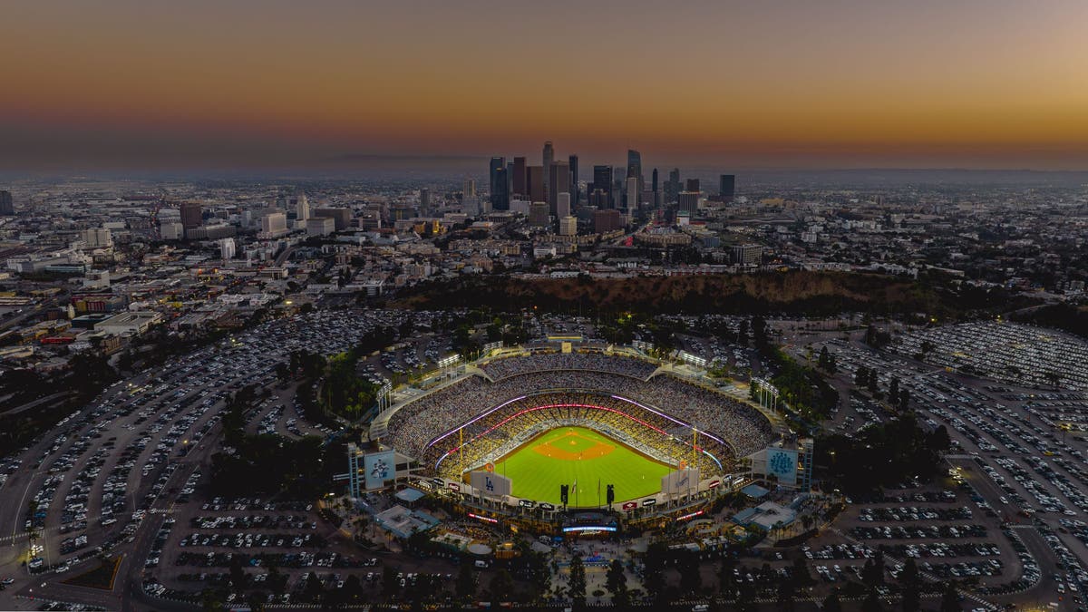 A general overhead view of Dodger Stadium. (Photo by: Joe Sohm/Visions of America/Universal Images Group via Getty Images)