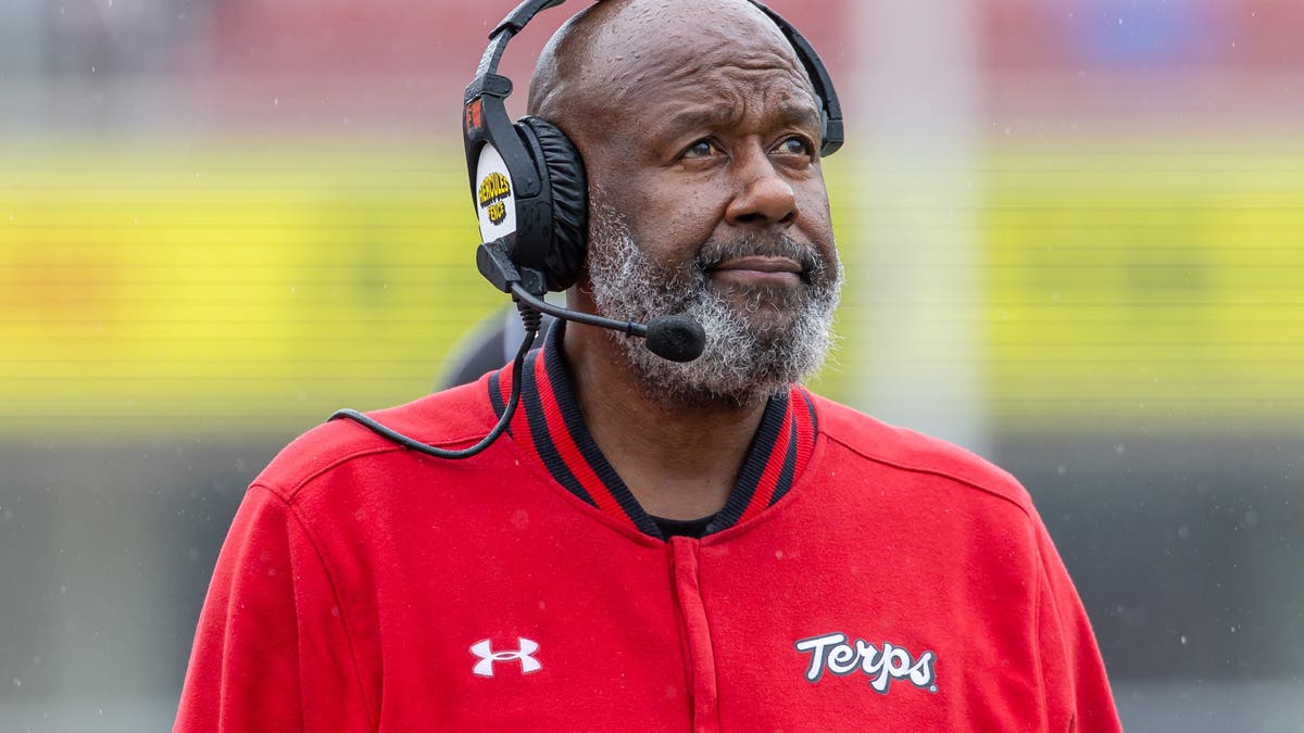 Maryland head coach Michael Locksley is seen during the game against the Indiana Hoosiers. (Photo by Michael Hickey/Getty Images)