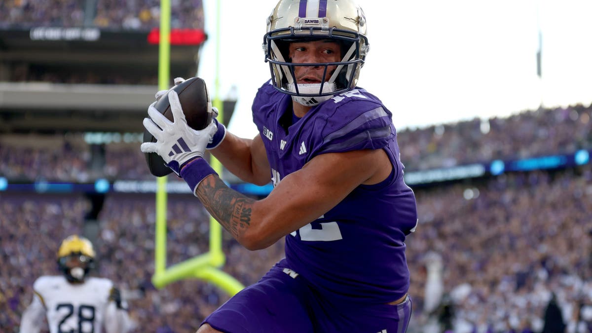 Denzel Boston led Washington with nine receiving touchdowns in 2024. (Photo by Steph Chambers/Getty Images)