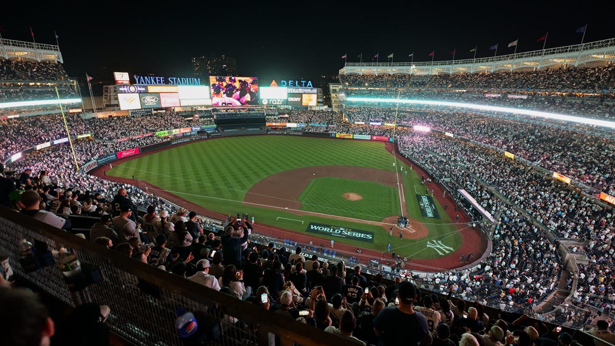 A general overhead view of Yankee Stadium on October 30, 2024 in New York, New York. (Photo by Mike Lawrence/MLB Photos via Getty Images)
