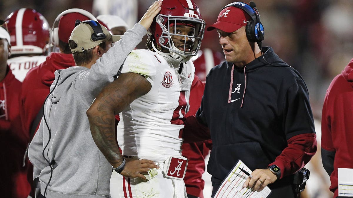 Jalen Milroe, Kalen DeBoer and Alabama could've made the College Football Playoff last season in an expanded field. (Photo by Brian Bahr/Getty Images)