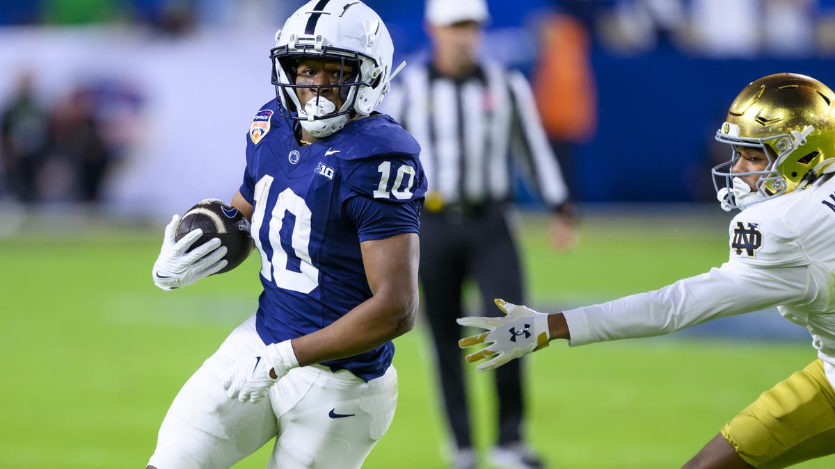 Nicholas Singleton enters the 2025 season as arguably the best running back in the Big Ten. (Photo by Doug Murray/Icon Sportswire via Getty Images)