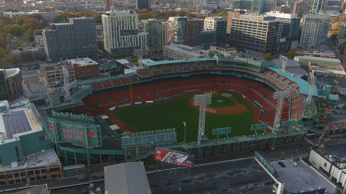 A general overhead view of Fenway Park on November 3, 2024 in Boston, Massachusetts. (Photo by Kirby Lee/Getty Images)