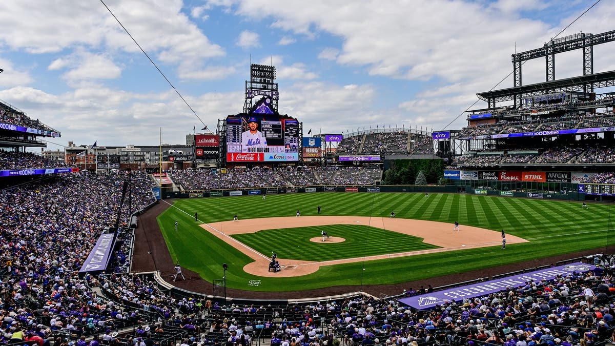 A general overhead view of Coors Field on June 8, 2025 in Denver, Colorado. (Photo by Dustin Bradford/Getty Images)