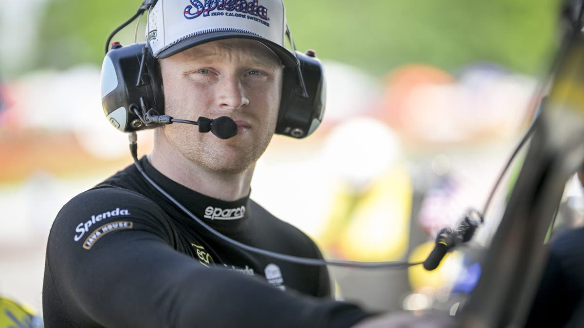 Christian Rasmussen prior to the NTT IndyCar Series Honda Indy 200 at Mid-Ohio at Mid-Ohio Sports Car Course on July 4, 2025