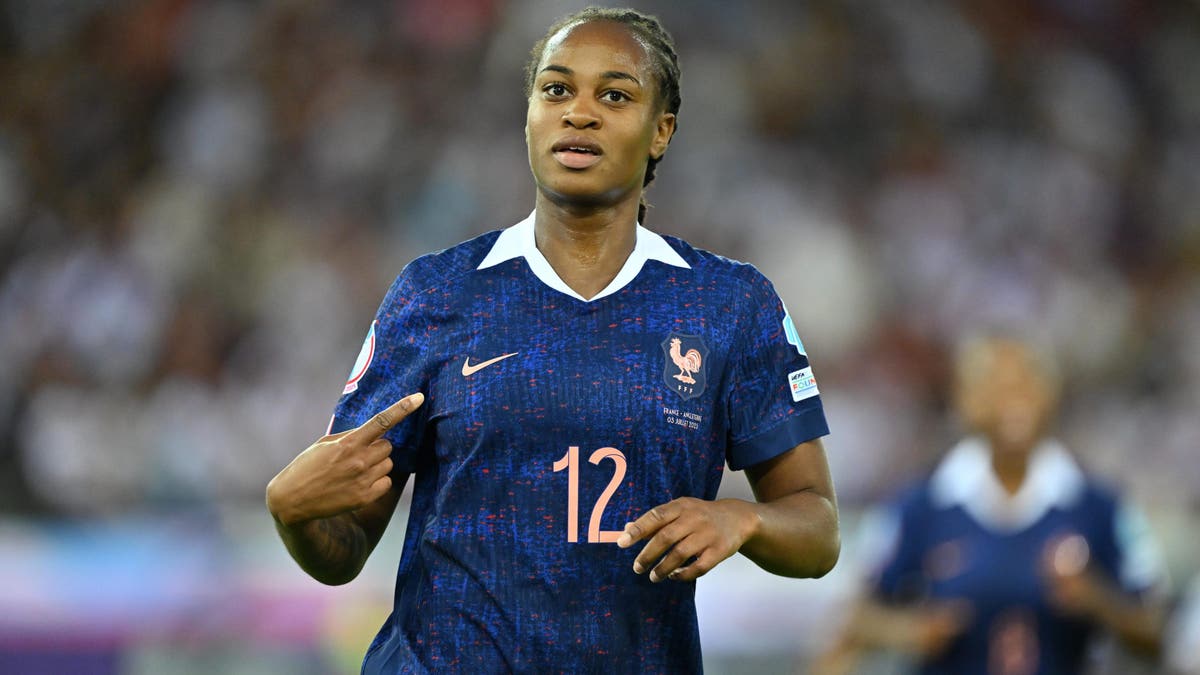 Marie-Antoinette Katoto scored one of two French goals. (Photo by Mustafa Yalcin/Anadolu via Getty Images)