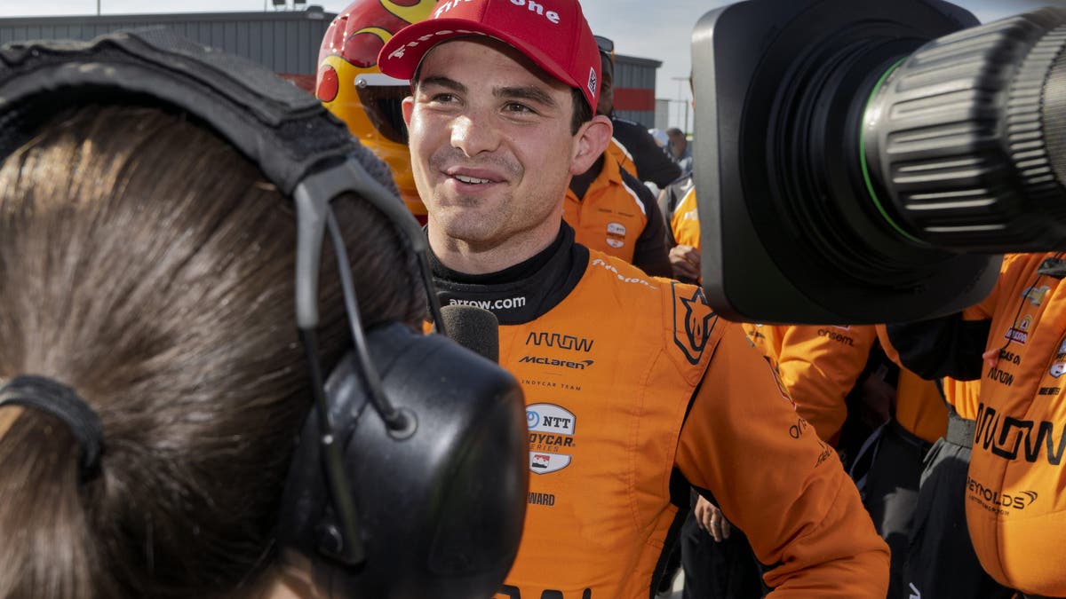 Pato O'Ward interview in Victory Circle after winning Race 1 at Iowa