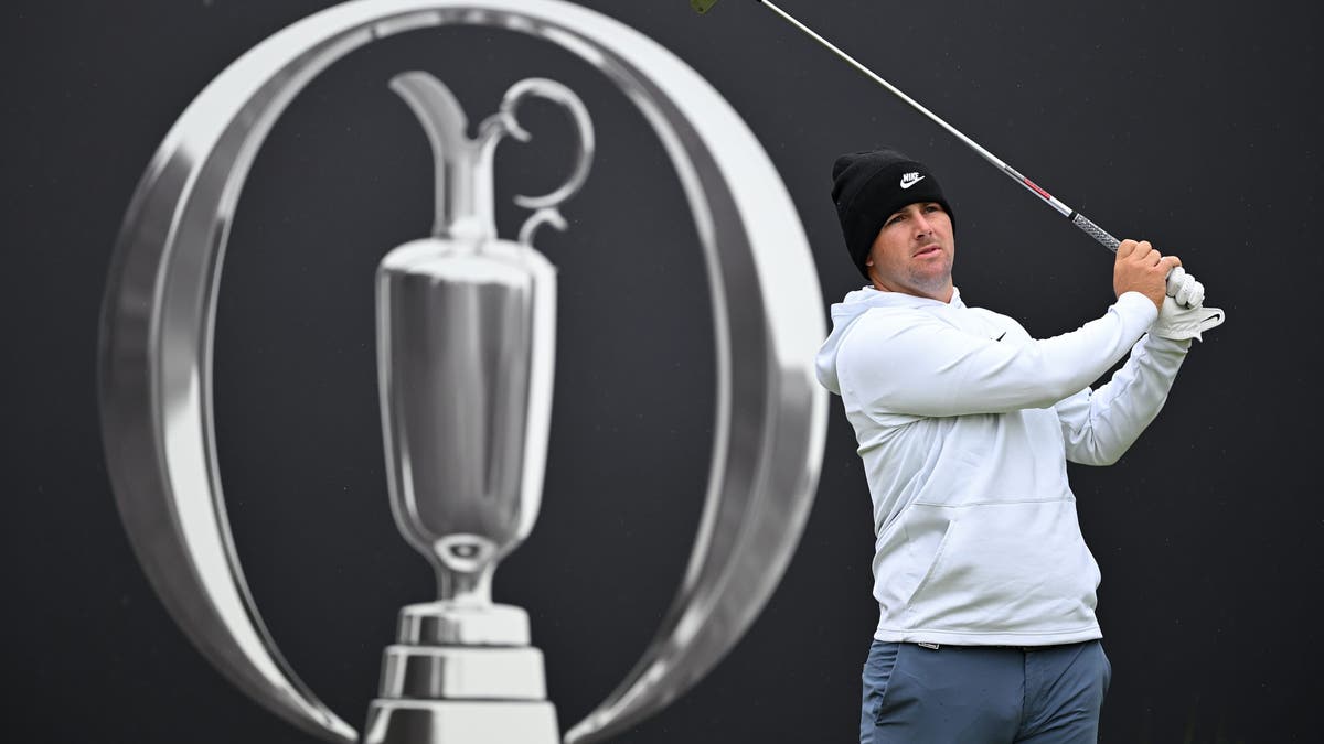 Chris Gotterup plays a shot during a practice round prior to The 153rd Open Championship at Royal Portrush Golf Club.
