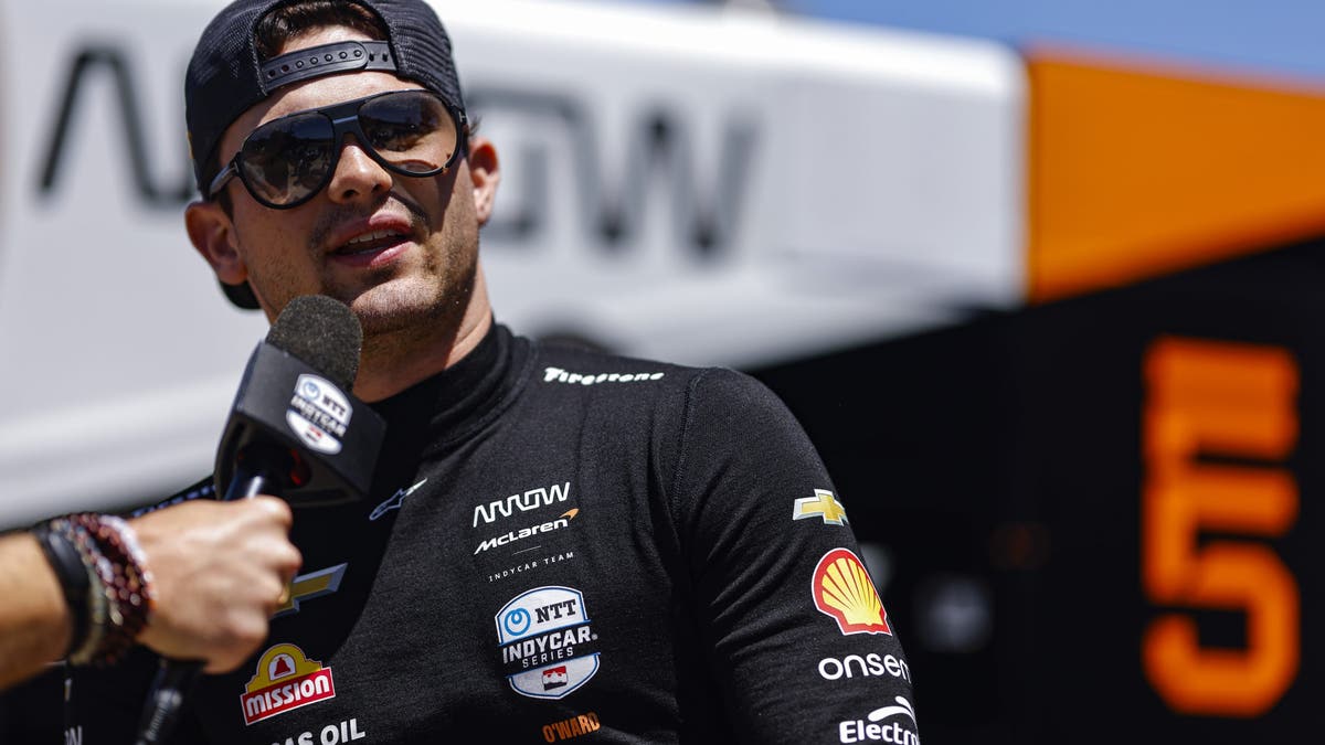 Pato O'Ward — the only driver mathematically in the running for the title —prior to Laguna Seca