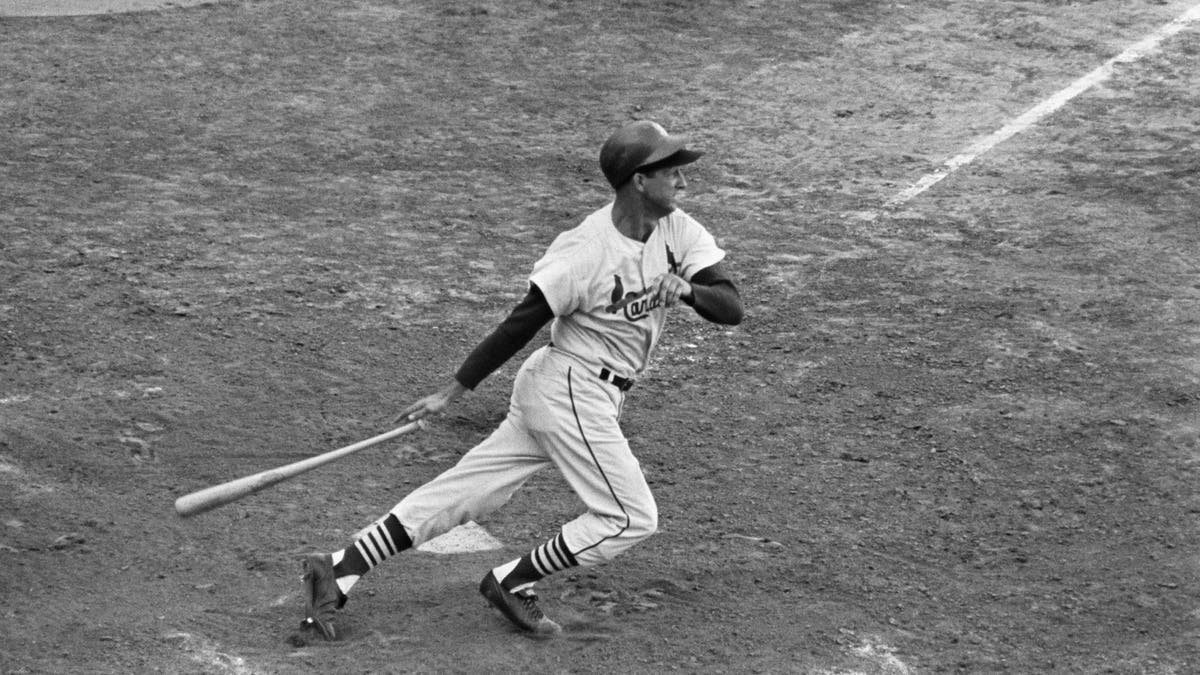 Stan Musial is fourth in MLB history with 3,630 career hits. (Photo by UPI/Bettmann Archive via Getty Images)