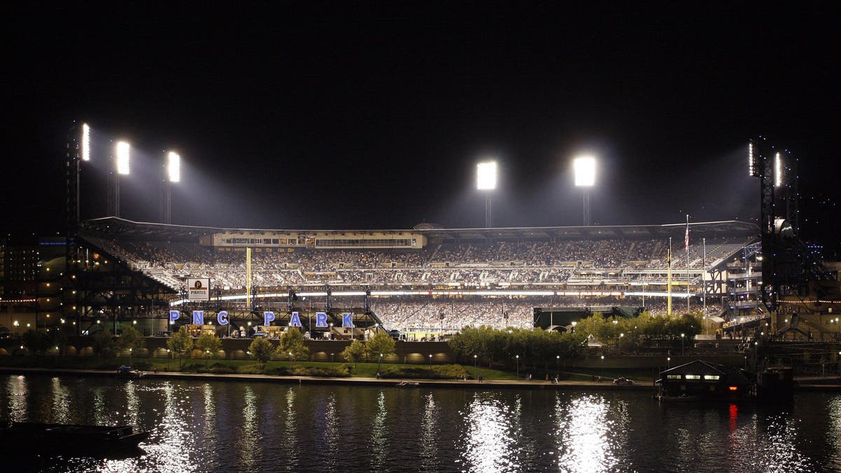 A general overhead view of PNC Park in Pittsburgh, Pennsylvania. (Photo by Justin K. Aller/Icon SMI/Corbis/Icon Sportswire via Getty Images)