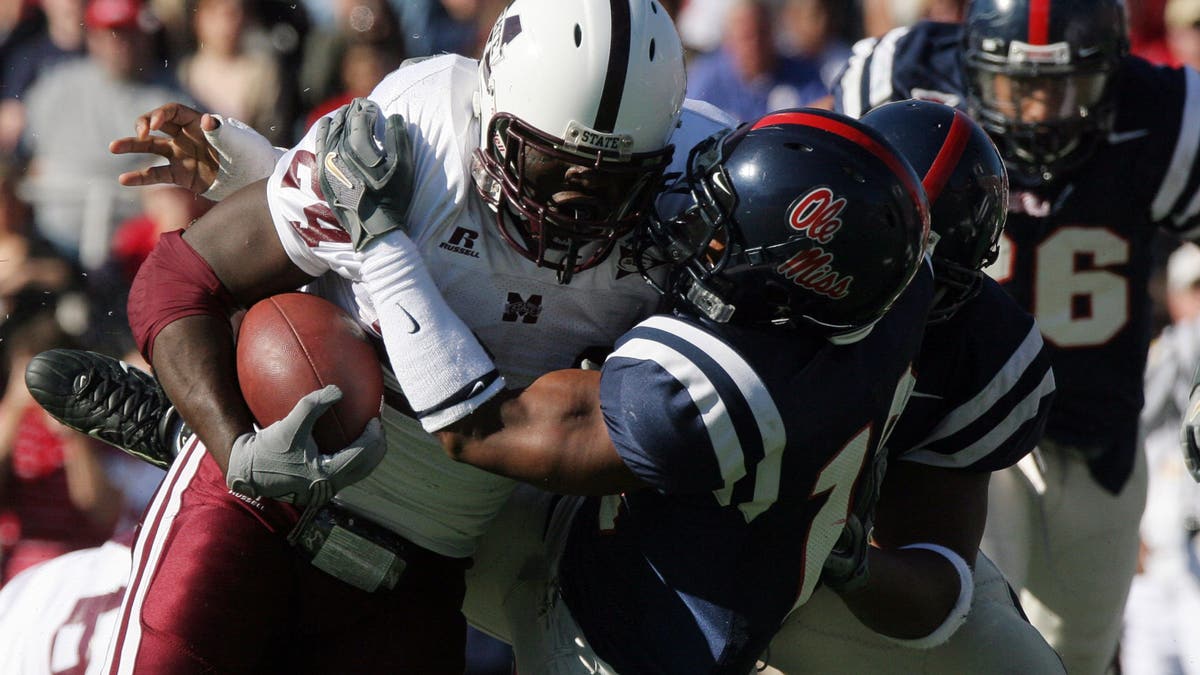 Ole Miss and Mississippi State battle in the "Egg Bowl" every year. (Photo by Matthew Sharpe/WireImage)