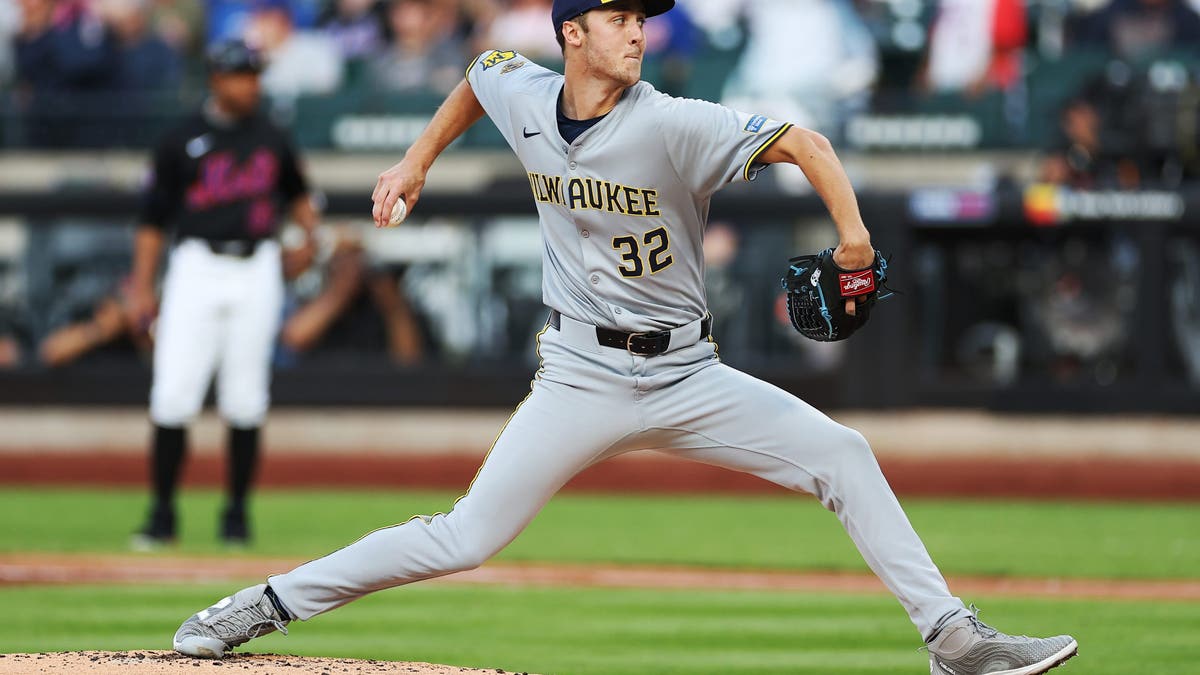 Jacob Misiorowski became a surprise All-Star this season but the hard-throwing rookie has been a catalyst for the Brewers. (Sarah Stier/Getty Images)