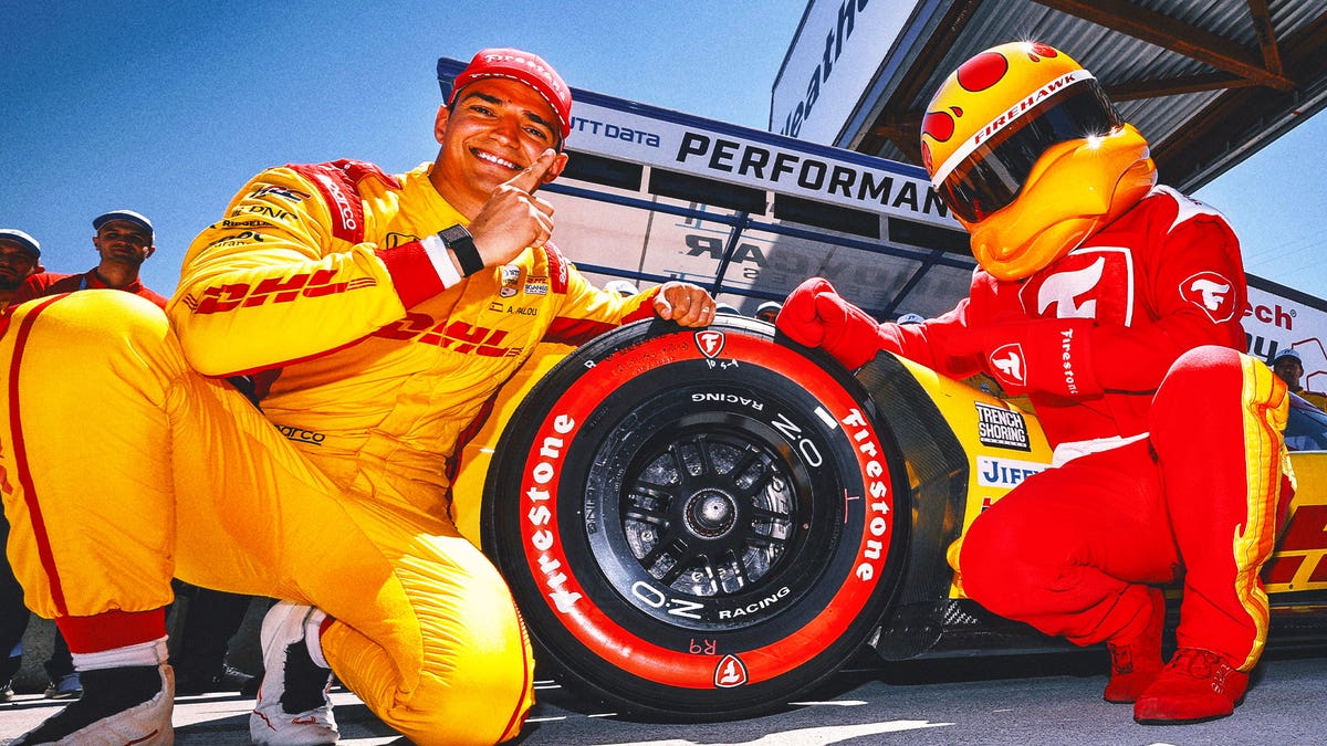 Alex Palou after capturing the pole for Laguna Seca