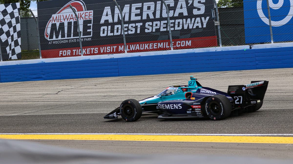 The Milwaukee Mile oval on the grounds of the Wisconsin State Fair Park in West Allis opened in 1903. As the sign says, it's "America's Oldest Speedway." (Photo by Ed McGregor/FOX Sports)