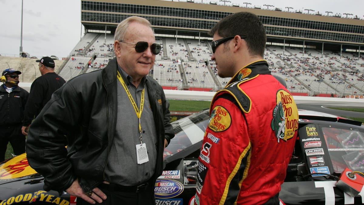 Humpy Wheeler and driver Martin Truex during NASCAR's BUSCH series at Atlanta Motor Speedway. (Photo by Sporting News via Getty Images/Sporting News via Getty Images via Getty Images)