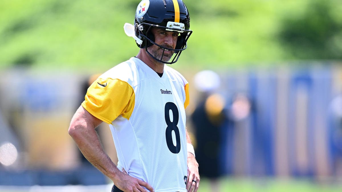 Aaron Rodgers is entering his first year with the Steelers. (Photo by Joe Sargent/Getty Images)