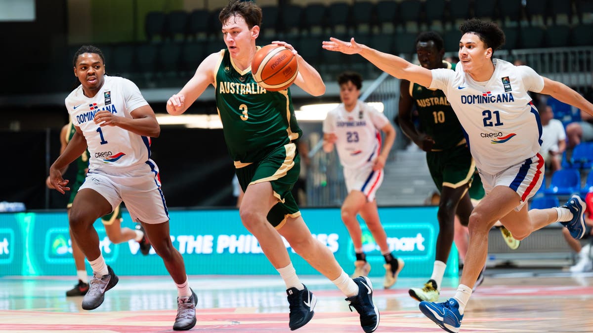 Jacob Furphy of Australia drives to the basket during the FIBA U19 Basketball World Cup 2025. (Photo by Vianney Thibaut/FIBA via Getty Images)