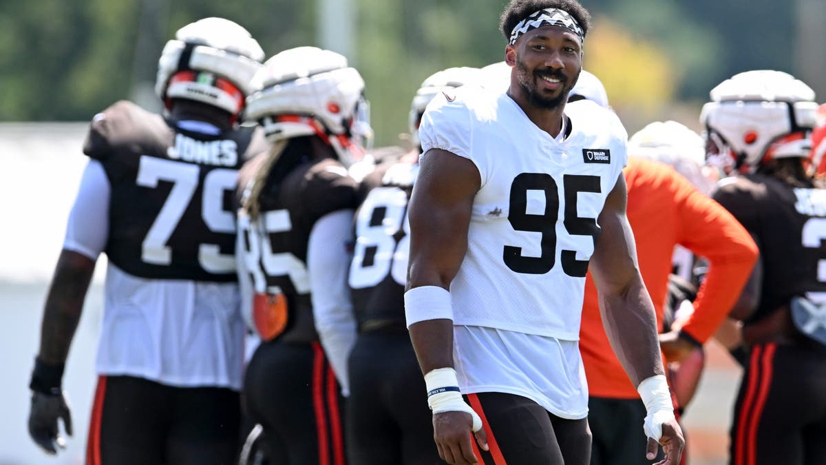 Myles Garrett also put in a trade request this offseason before rescinding it to sign an extension for a record amount of money at the time. (Photo by Nick Cammett/Getty Images)